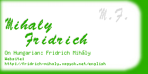 mihaly fridrich business card