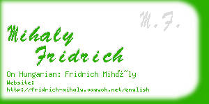 mihaly fridrich business card